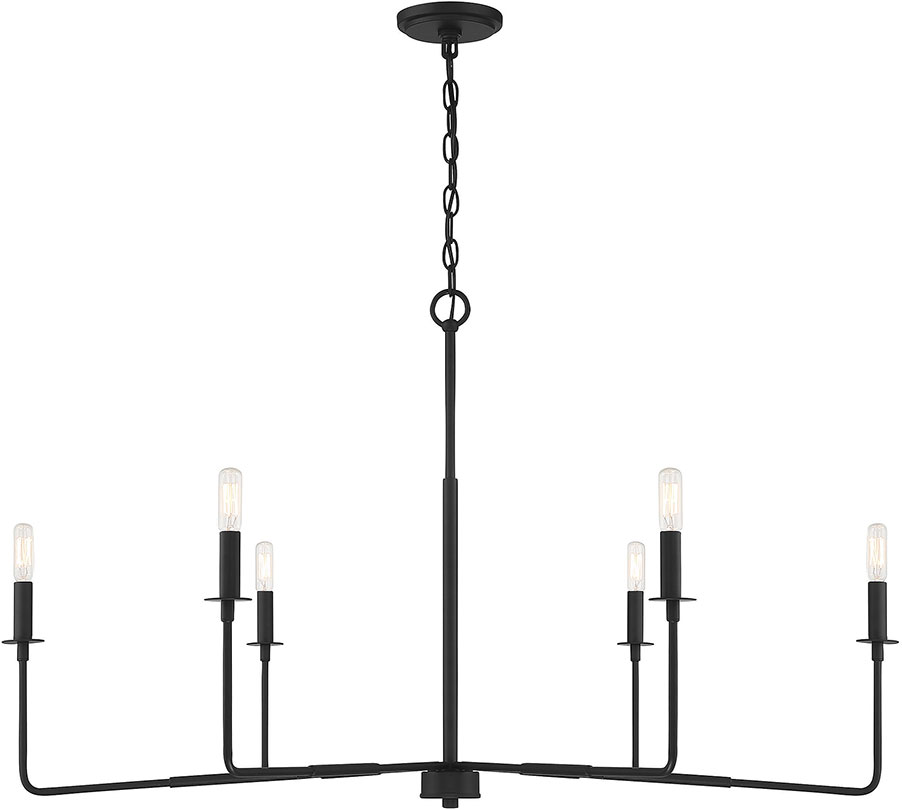 Savoy House 12221689 Salerno Contemporary Matte Black Chandelier