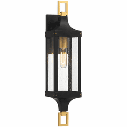 Savoy House 5-276-144 Glendale Contemporary Matte Black and Weathered Brushed Brass Exterior Wall Lighting