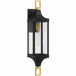 Savoy House 5-279-144 Glendale Modern Matte Black and Weathered Brushed Brass Outdoor Wall Mounted Lamp