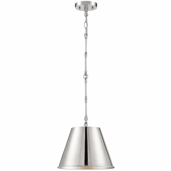 Savoy House 7-232-1-109 Alden Retro Polished Nickel 12" Hanging Pendant Lighting