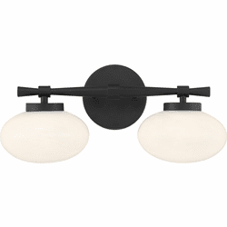 Savoy House 8-1050-2-BK Barrow Modern Matte Black 2-Light Bathroom Vanity Lighting