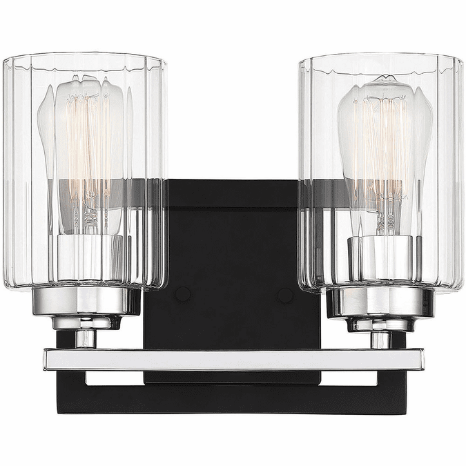 Savoy House 82154267 Redmond Contemporary Matte Black with Polished Chrome Accents 2Light