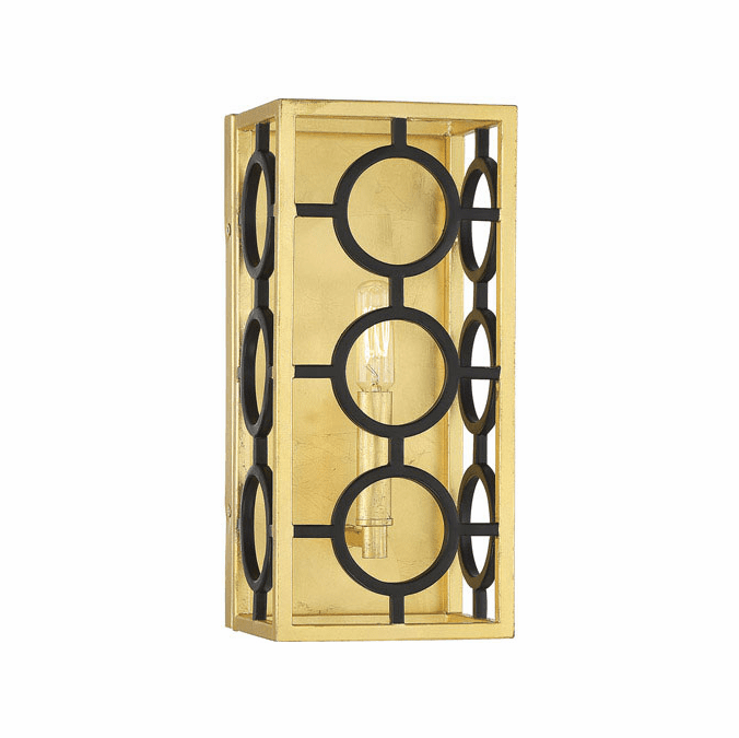Savoy House 9-1924-1-261 Kirsch Modern Matte Black and True Gold Lamp Sconce