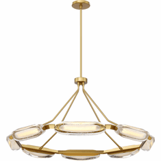 SDQ Lighting PD36008BG Modern Brushed Gold LED Hanging Chandelier