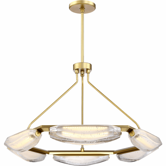 SDQ Lighting PD36033BG Modern Brushed Gold LED Chandelier Lamp