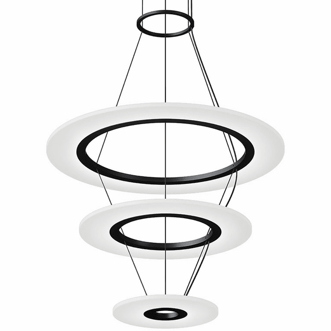 Sonneman 2075.25 Arctic Rings Modern Satin Black LED Small Lighting Pendant