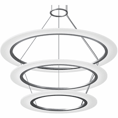 Sonneman 2076.16 Arctic Rings Contemporary Bright Satin Aluminum LED Large Pendant Lighting