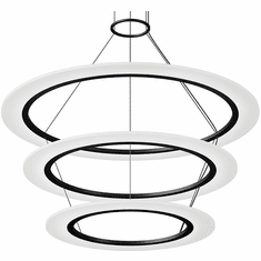 Sonneman 2076.25 Arctic Rings Contemporary Satin Black LED Large Pendant Lamp