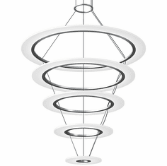 Sonneman 2078.16 Arctic Rings Modern Bright Satin Aluminum LED Pendant Light