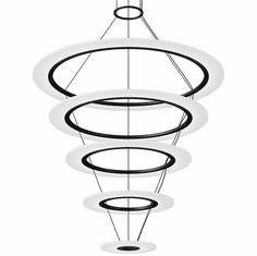 Sonneman 2078.25 Arctic Rings Contemporary Satin Black LED Hanging Pendant Lighting