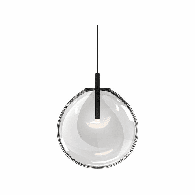 Sonneman 2990.25C-MED Cantina Medium Size Modern Satin Black 36" Single Pendant Light Fixture