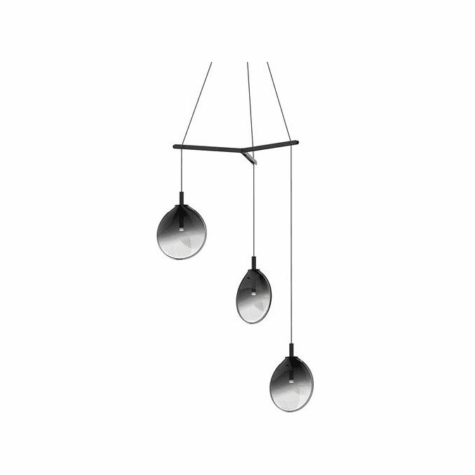 Sonneman 2995.25K-SML Cantina Contemporary Satin Black 57" Multi Hanging Light