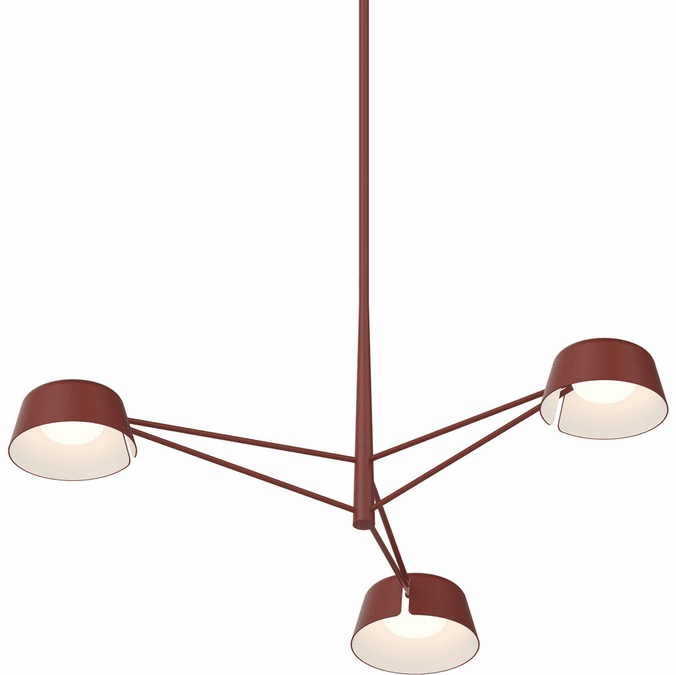 Sonneman 2033.73 Ray Contemporary Oxide Red LED Chandelier Lighting