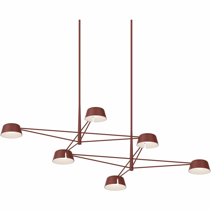 Sonneman 2036.73 Ray Modern Oxide Red LED Chandelier Light