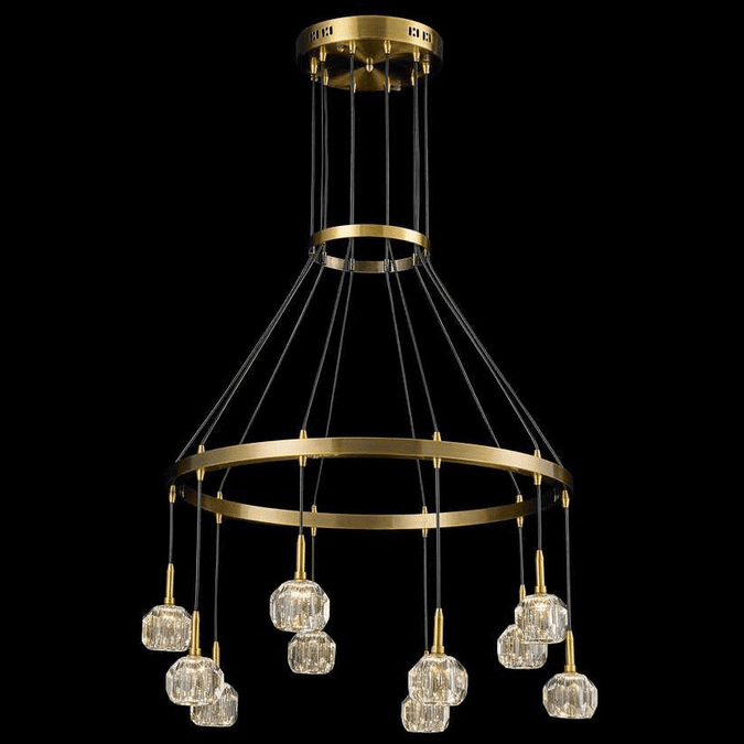 StarFire Crystal 1728AB Sole Antique Brass Ceiling Chandelier
