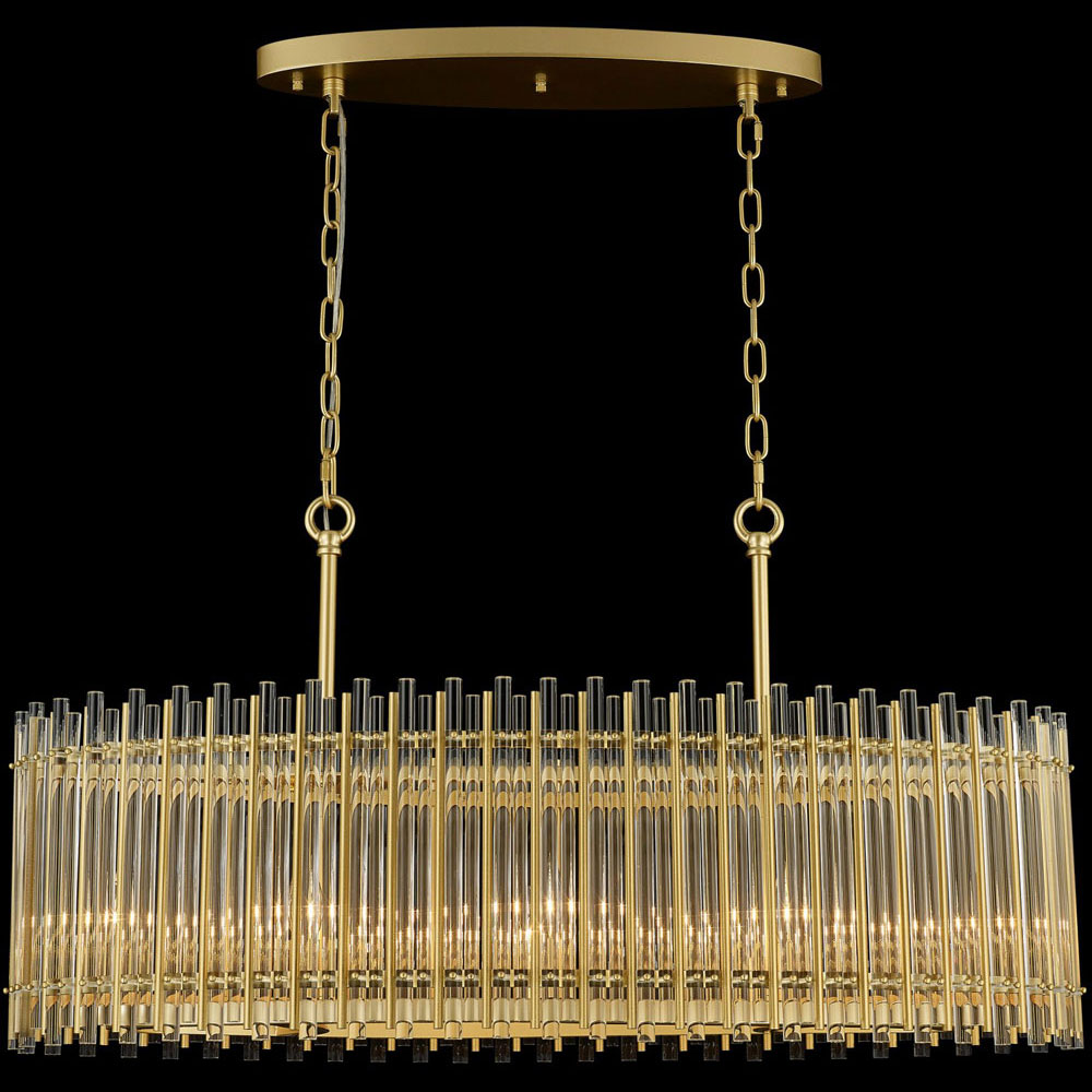 StarFire Crystal 2538SG Antonina Satin Gold Kitchen Island Light
