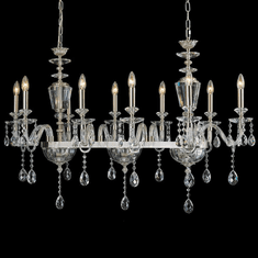 StarFire Crystal 3645SN Barcelona Satin Nickel Island Light Fixture