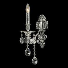 StarFire Crystal 5101WSAS Imperial Antique Silver Lamp Sconce