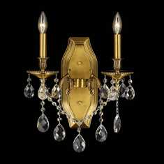 StarFire Crystal 5102WSAB Imperial Antique Brass Wall Lamp