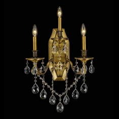 StarFire Crystal 5103WSAB Imperial Antique Brass Lighting Wall Sconce