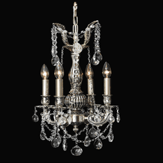 StarFire Crystal 5104AS Imperial Antique Silver Mini Chandelier Lighting