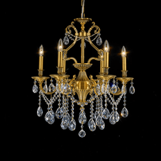 StarFire Crystal 5106AB Imperial Antique Brass Mini Chandelier Light