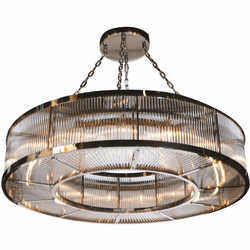 StarFire Crystal 8932CH Lighting Rod Chrome 32" Flush Mount Ceiling Light Fixture