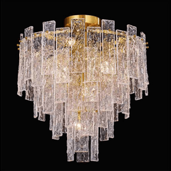 StarFire Crystal 9320AB Cairo Antique Brass 20" Flush Mount Lighting