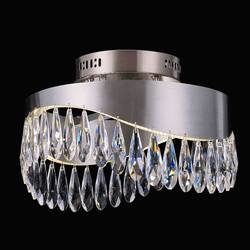 StarFire Crystal LD5024SG Satin Nickel and Satin Gold LED Flush Mount Lighting