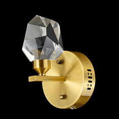 StarFire Crystal LD6106WSAB Rock Crystal Antique Brass LED Wall Sconce Lighting