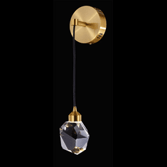 StarFire Crystal LD6107WSAB Rock Crystal Antique Brass LED Wall Lamp