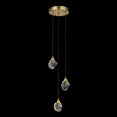 StarFire Crystal LD6116AB Rock Crystal Antique Brass LED Multi Ceiling Light Pendant