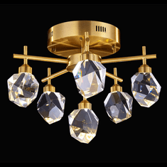 StarFire Crystal LD6120AB Rock Crystal Antique Brass LED Overhead Lighting