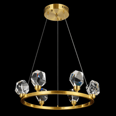 StarFire Crystal LD6125AB Rock Crystal Antique Brass LED Hanging Chandelier