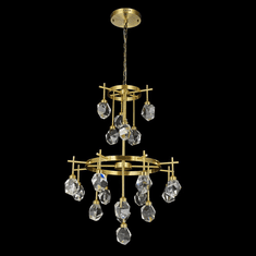 StarFire Crystal LD6133AB Rock Crystal Antique Brass LED Lighting Chandelier