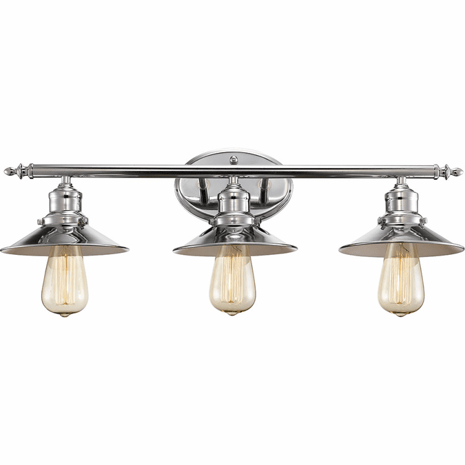 Trans Globe 20513-PC Griswald Contemporary Polished Chrome 3-Light Bathroom Light Fixture