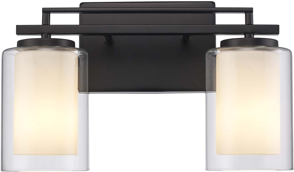 Trans Globe 22482 BK Lisbon Black 2Light Bath Wall Sconce TRA22482BK