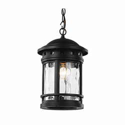 Trans Globe 40375 BK Boardwalk Black Exterior 9" Hanging Pendant Light