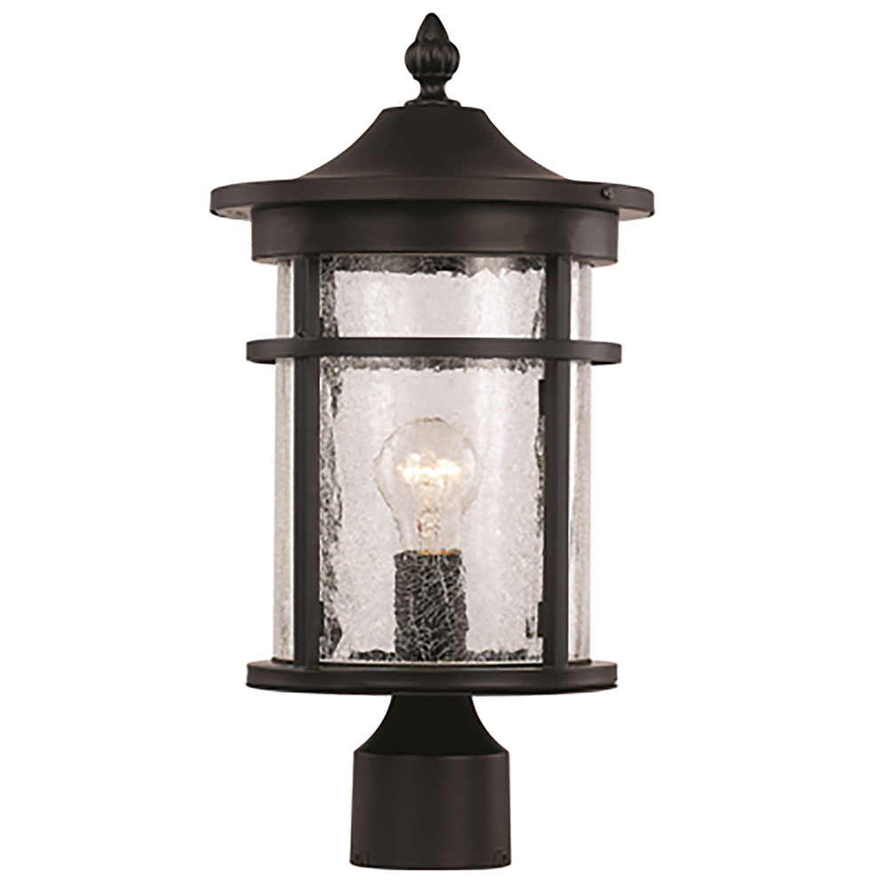 Trans Globe 40383 BK Avalon Black Exterior Post Lighting - TRA-40383-BK