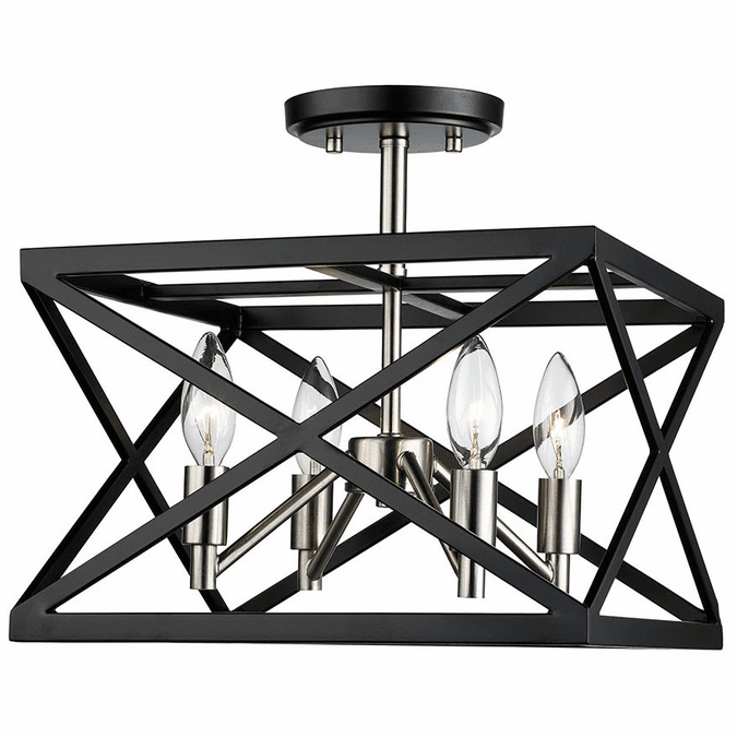 Trans Globe 71054-BK-BN Modern Black / Brushed Nickel Ceiling Light
