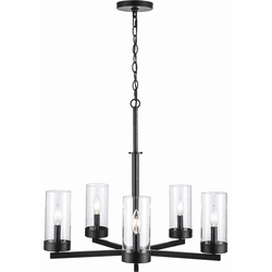 Trans Globe 71735 BK Meadowlark Black Chandelier Light