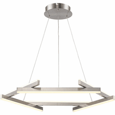 Trans Globe MDN-1565 BN Celestia Modern Brushed Nickel LED 26" Drop Ceiling Light Fixture