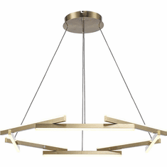 Trans Globe MDN-1566 AG Celestia Modern Antique Gold LED 32.5" Hanging Lamp
