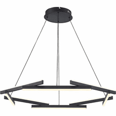 Trans Globe MDN-1566 BK Celestia Contemporary Black LED 32.5" Hanging Lamp