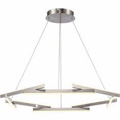 Trans Globe MDN-1566 BN Celestia Contemporary Brushed Nickel LED 32.5" Hanging Pendant Lighting