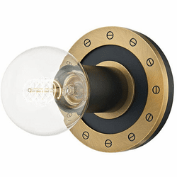 Troy B2081-PBR/SBK Teo Contemporary Patina Brass / Soft Black Wall Lighting Sconce