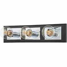 Troy B3543-PC/SBK Runyan Modern Polished Chrome / Soft Black 3-Light Bathroom Lighting