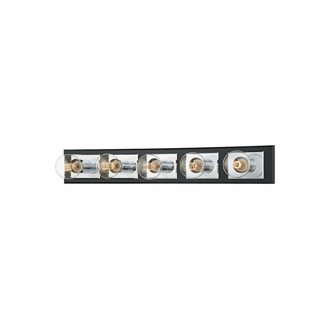 Troy B3545-PC/SBK Runyan Modern Polished Chrome / Soft Black 5-Light Bath Light Fixture