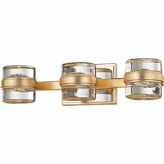 Troy B5683-GL Splash Contemporary Gold Leaf LED 3-Light Lighting For Bathroom