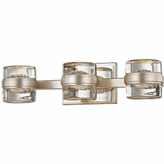 Troy B5693-SL Splash Contemporary Silver Leaf LED 3-Light Bathroom Lighting Fixture